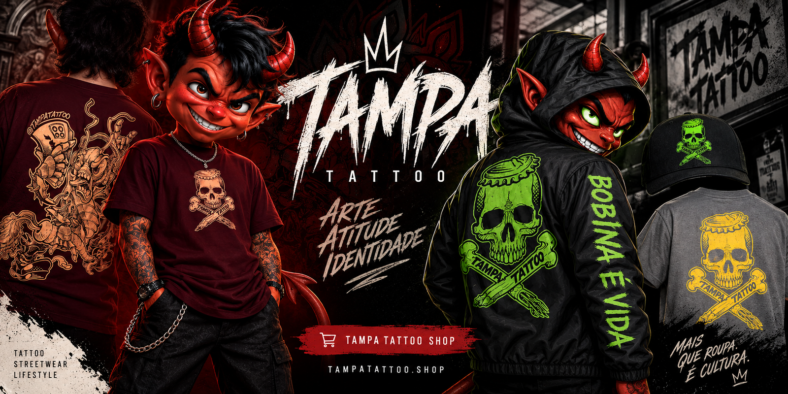 Tampa Tattoo Shop — roupas e acessórios